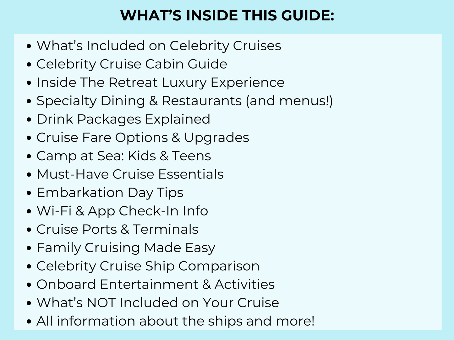 Celebrity Cruise Guide - Digital Travel Planner for Celebrity Cruisers