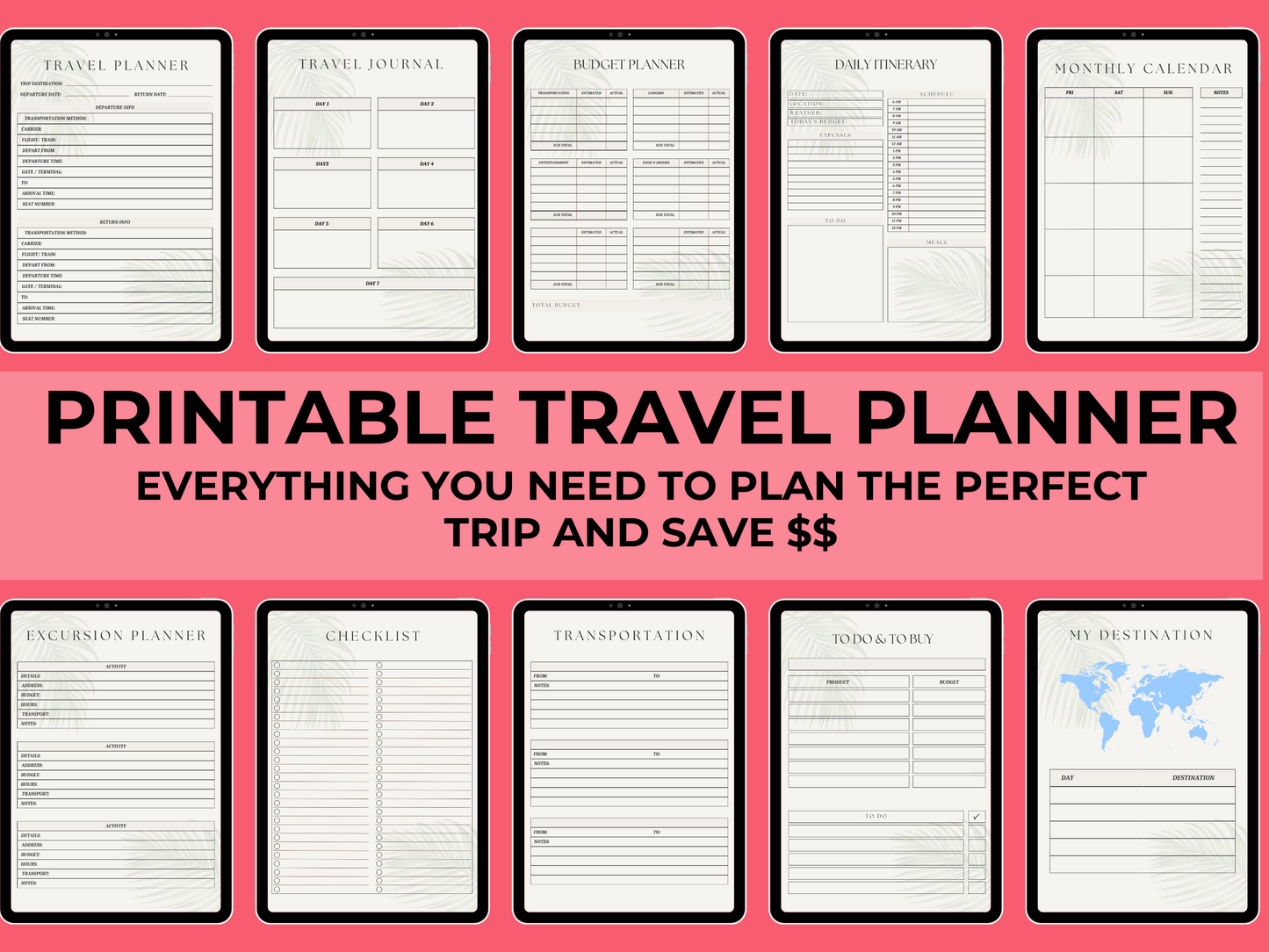PRINTABLE TRAVEL Planner