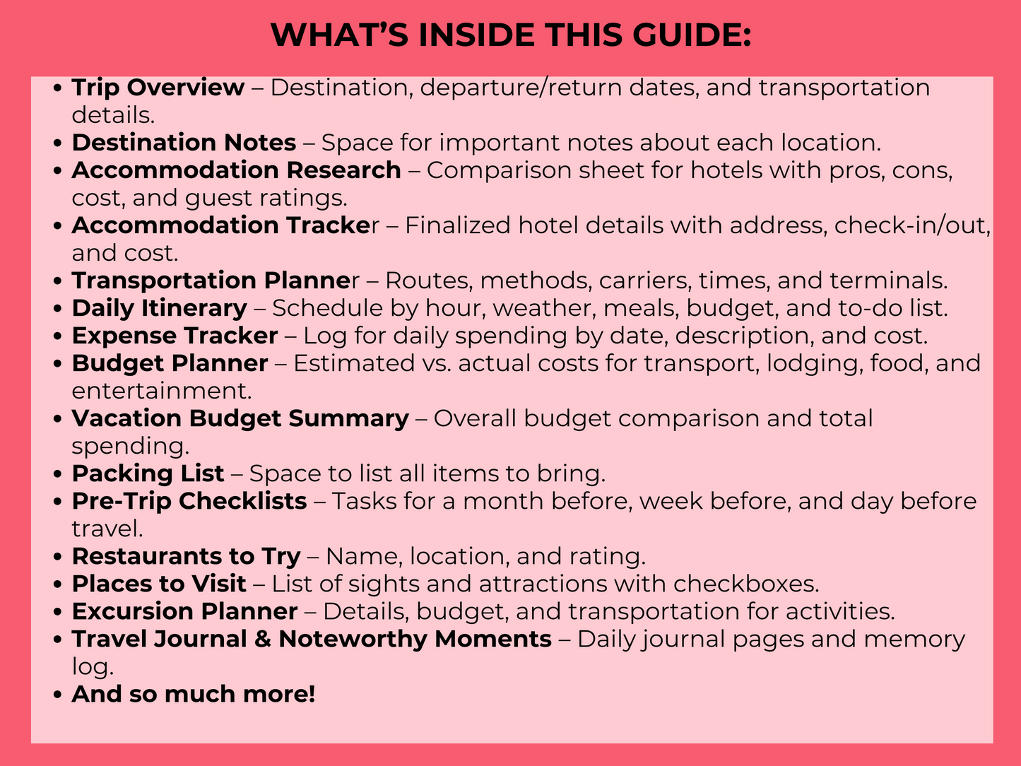PRINTABLE TRAVEL Planner